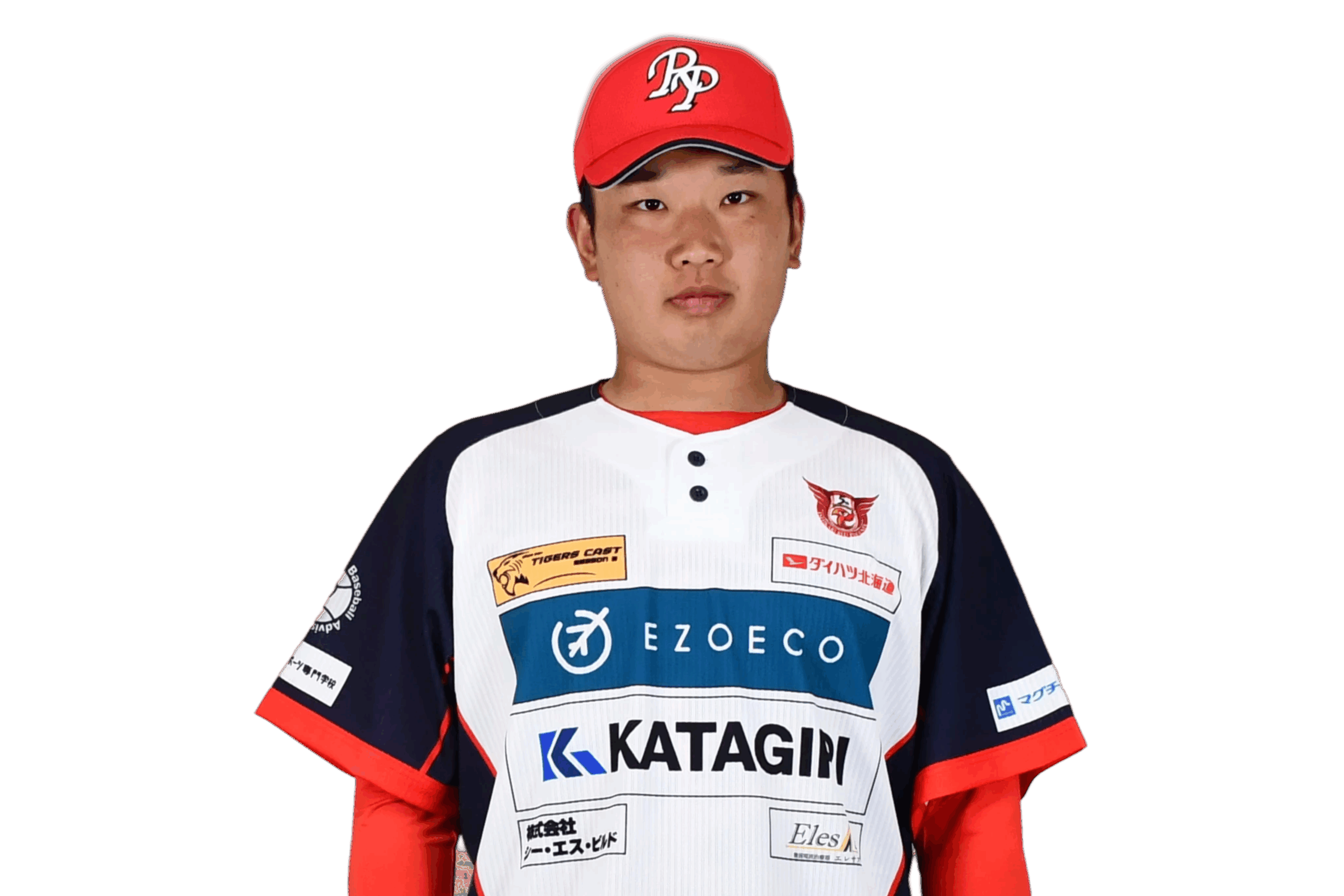 背番号23の落合　琉選手がユニフォーム姿で正面を向いている